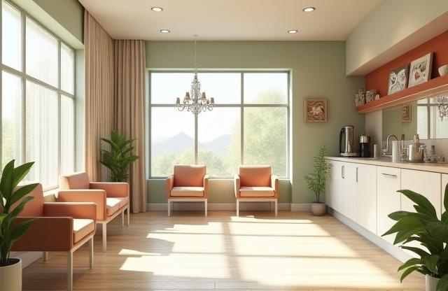 Cozy, welcoming pet grooming salon interior