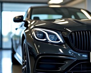 Executive car receiving corporate detailing for professional presentation