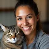 Maya Fernandez with cat